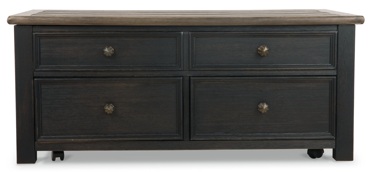 Tyler Creek Grayish Brown/Black Coffee Table with Lift Top from Ashley - Luna Furniture