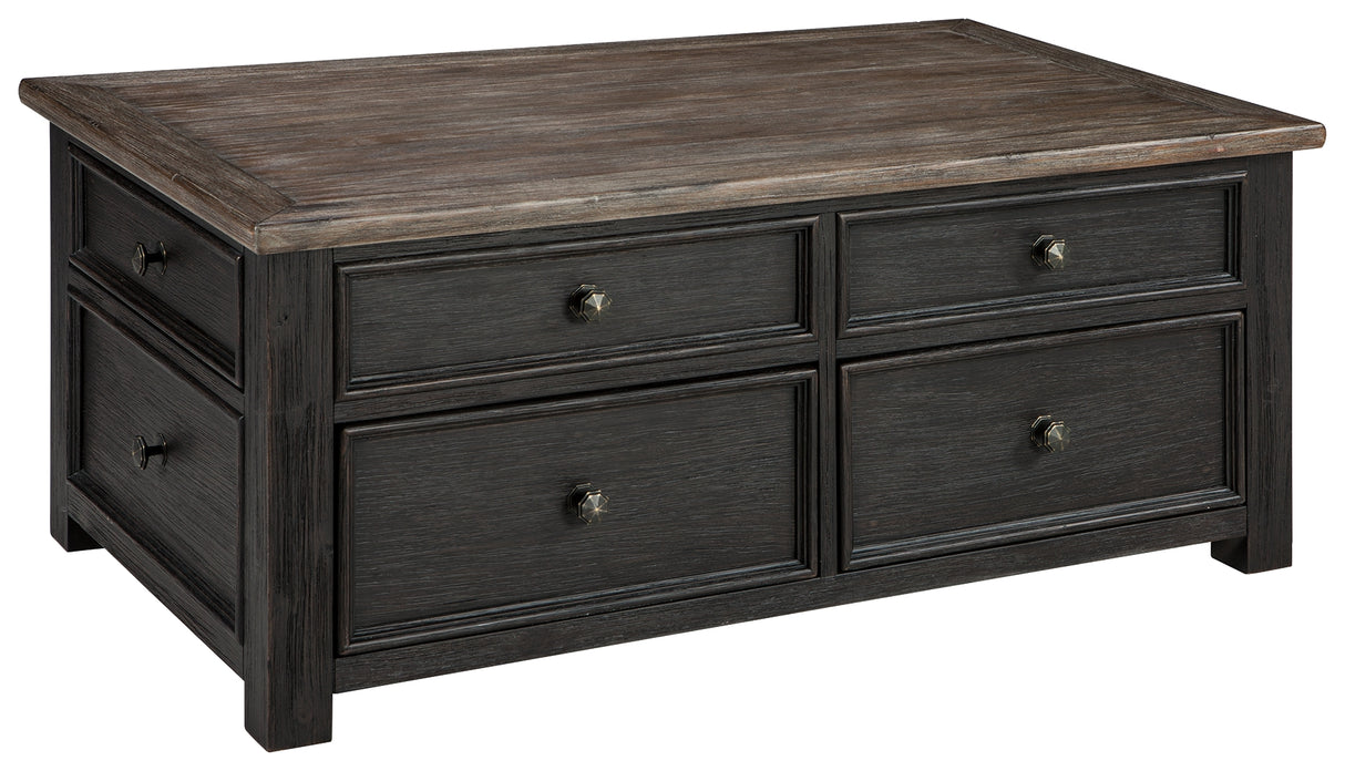 Tyler Creek Coffee Table with 2 End Tables in Grayish Brown/Black from Ashley - Luna Furniture