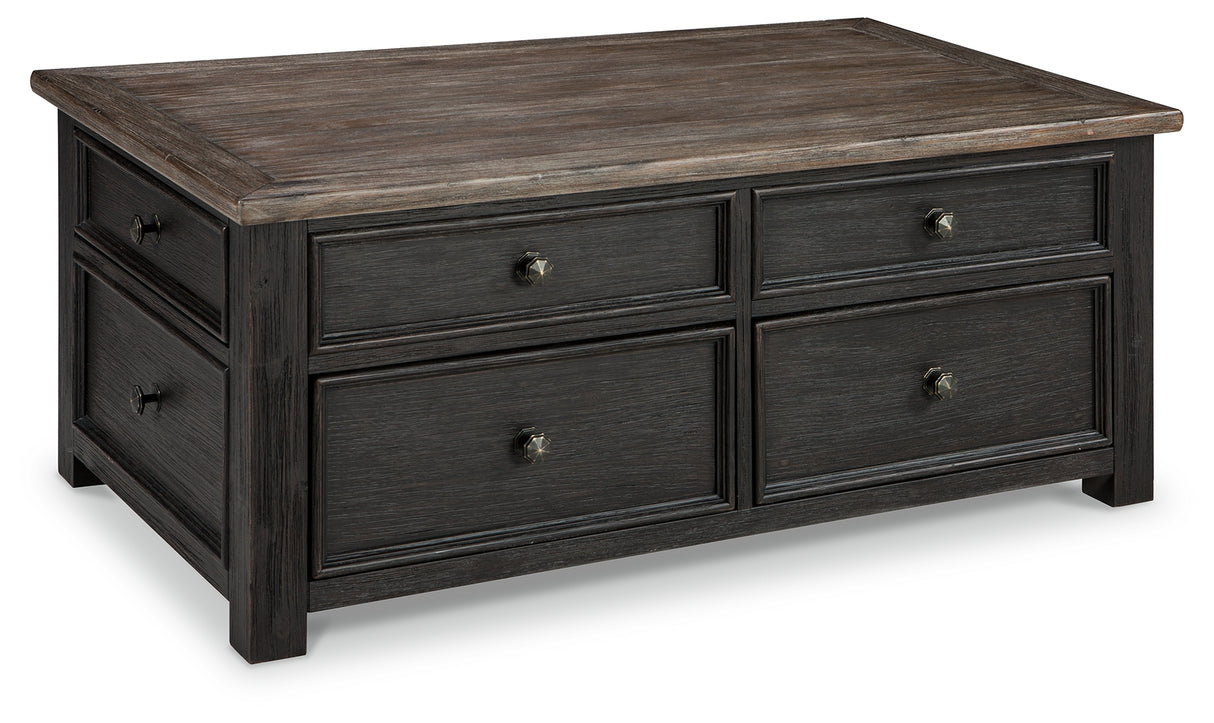 Tyler Creek Grayish Brown/Black Coffee Table and 2 End Tables with Console from Ashley - Luna Furniture