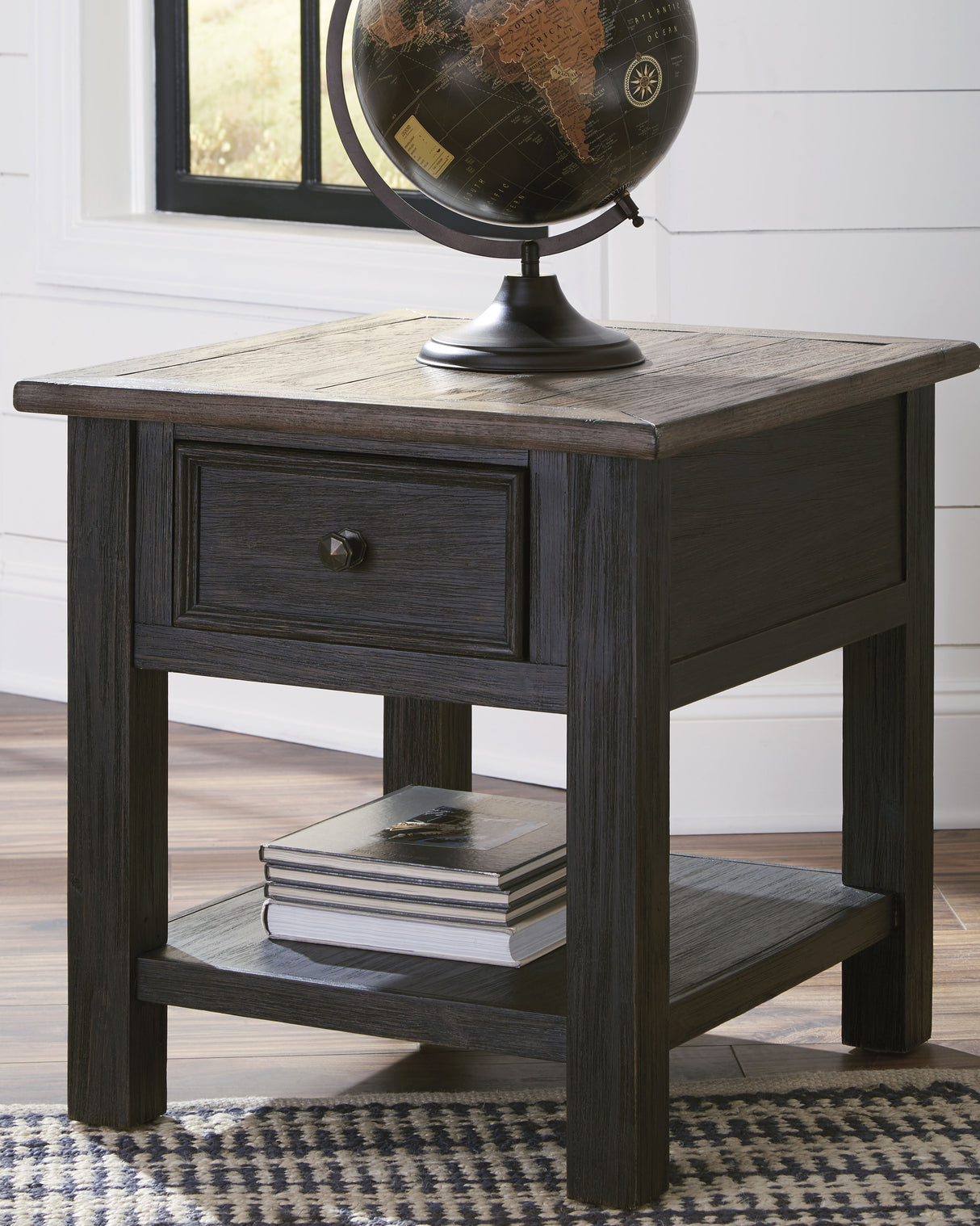 Tyler Creek Coffee Table with 2 End Tables in Grayish Brown/Black from Ashley - Luna Furniture