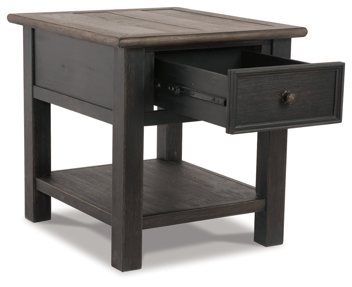 Tyler Creek Grayish Brown/Black Coffee Table and 2 End Tables with Console from Ashley - Luna Furniture