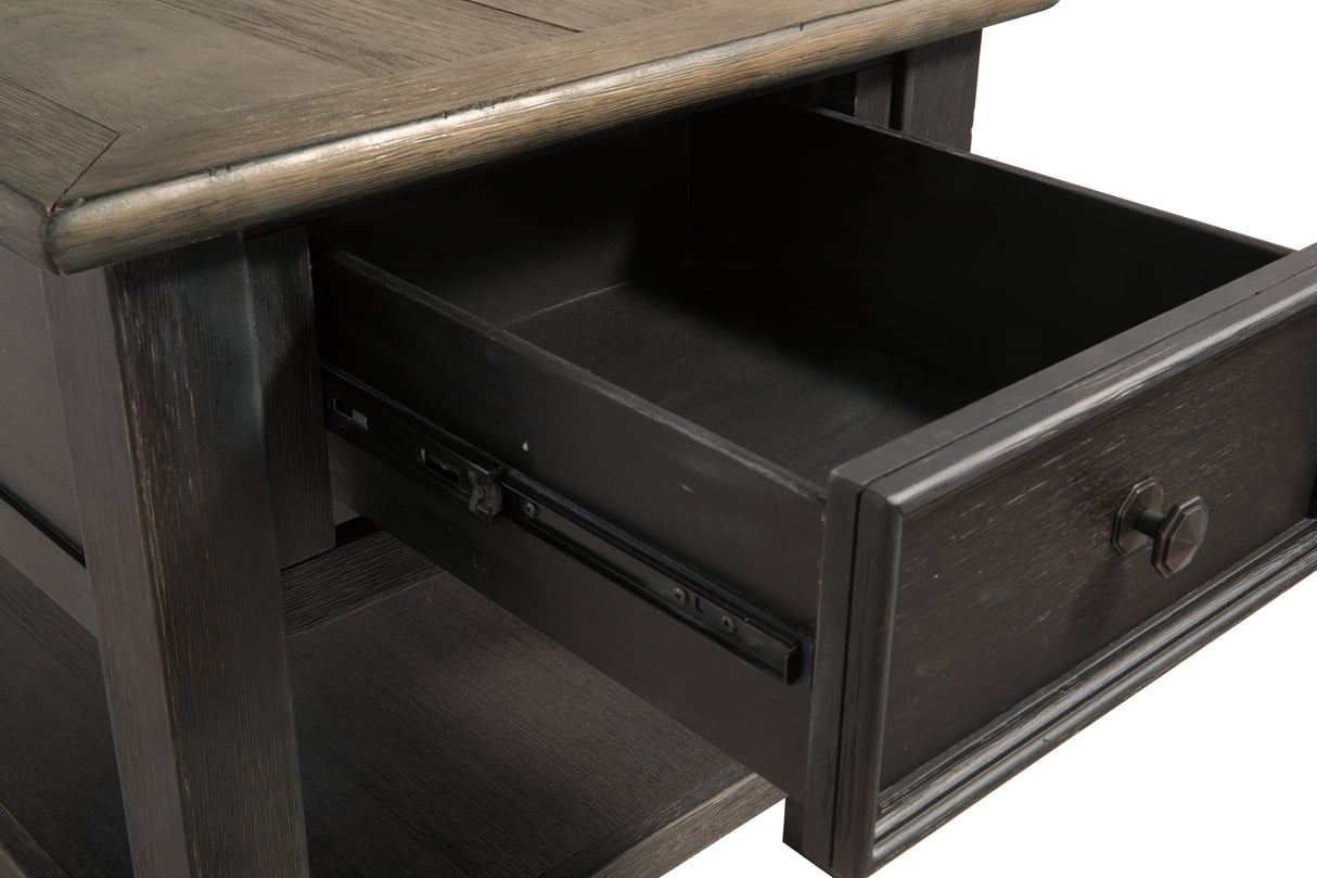 Tyler Creek Coffee Table with 2 End Tables in Grayish Brown/Black from Ashley - Luna Furniture