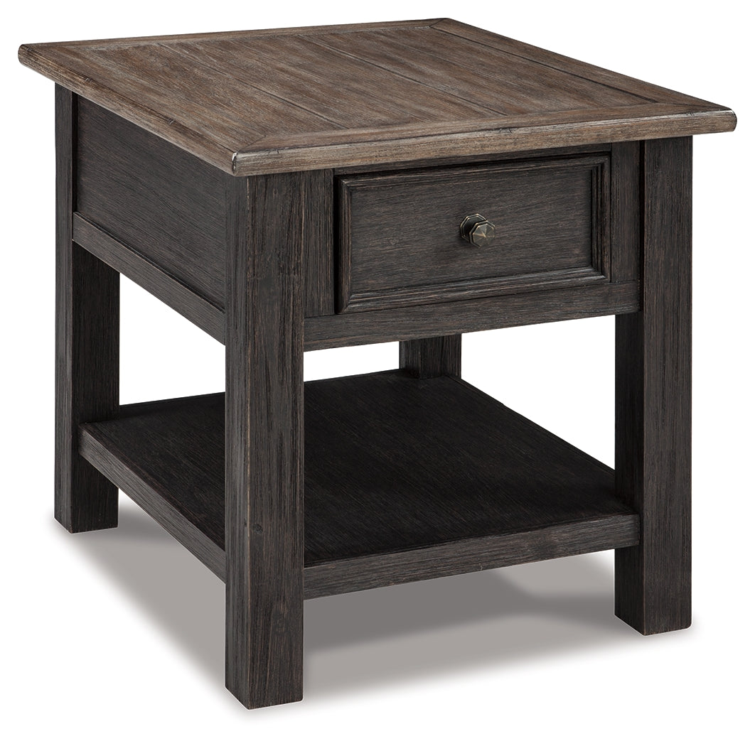 Tyler Creek Grayish Brown/Black Coffee Table and 2 End Tables with Console from Ashley - Luna Furniture