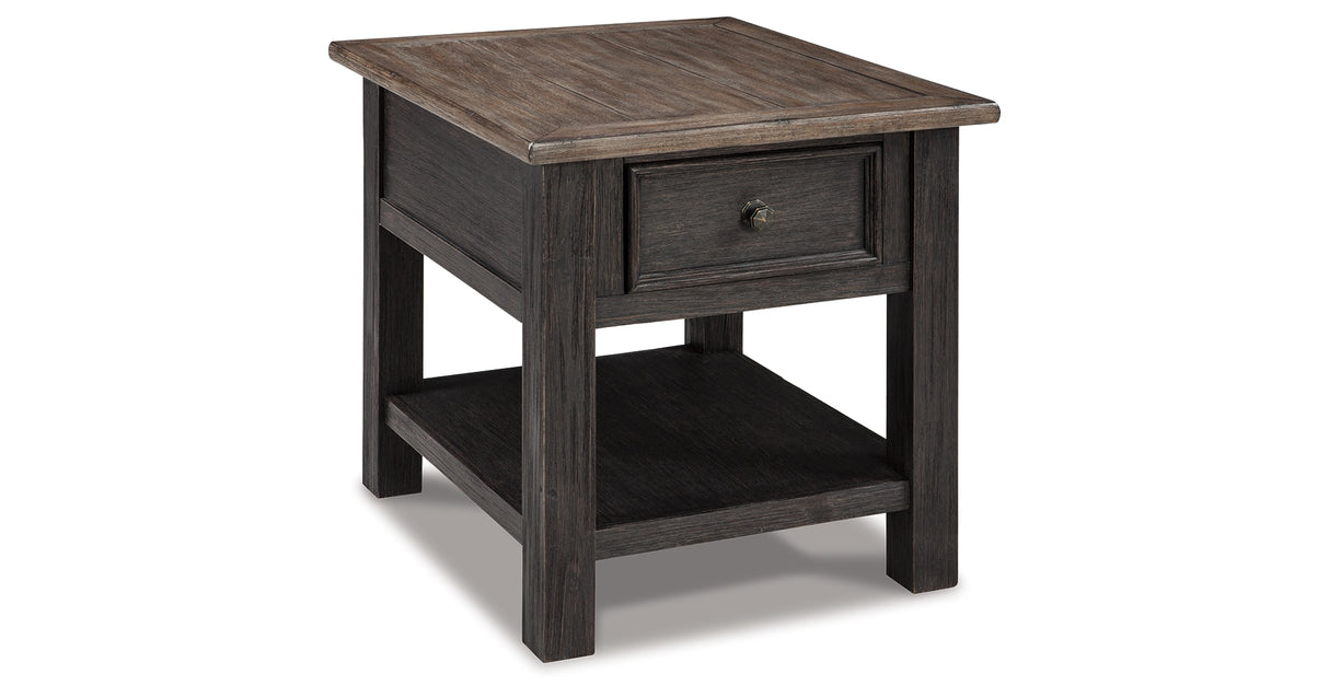 Tyler Creek Grayish Brown/Black End Table from Ashley - Luna Furniture
