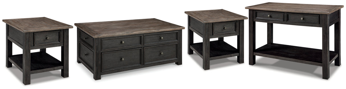 Tyler Creek Grayish Brown/Black Coffee Table and 2 End Tables with Console from Ashley - Luna Furniture