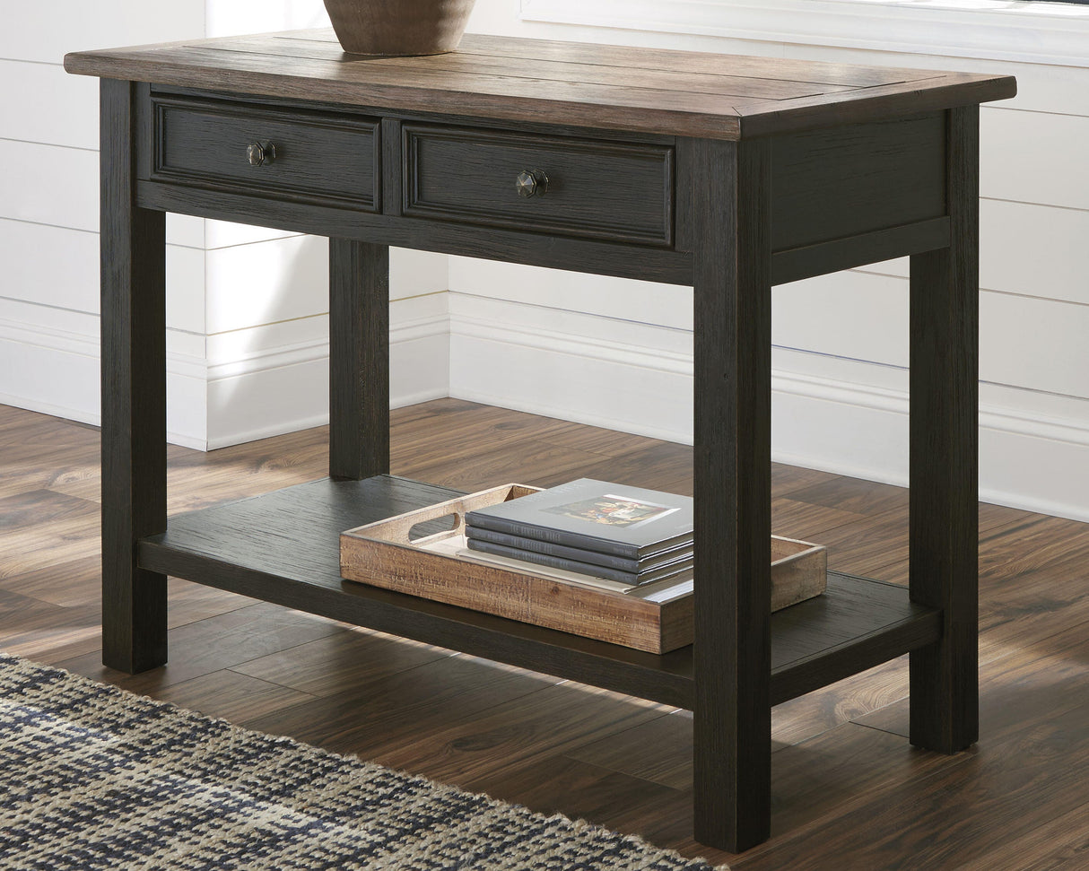 Tyler Creek Grayish Brown/Black Sofa/Console Table from Ashley - Luna Furniture