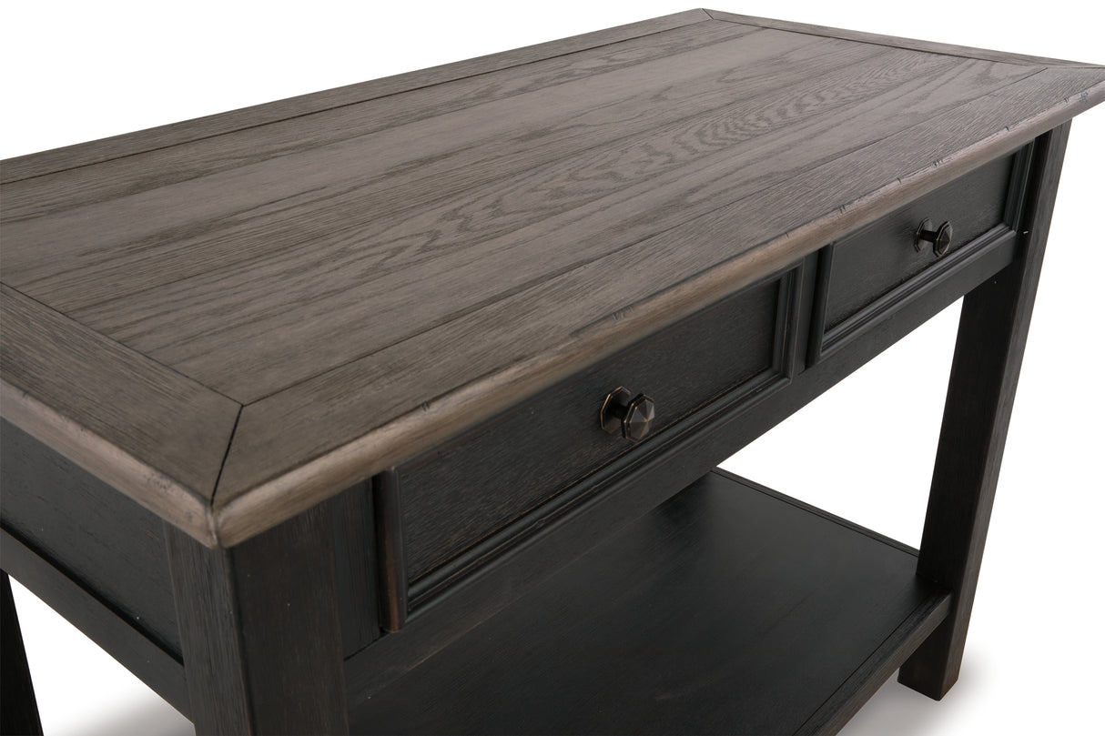 Tyler Creek Grayish Brown/Black Coffee Table and 2 End Tables with Console from Ashley - Luna Furniture