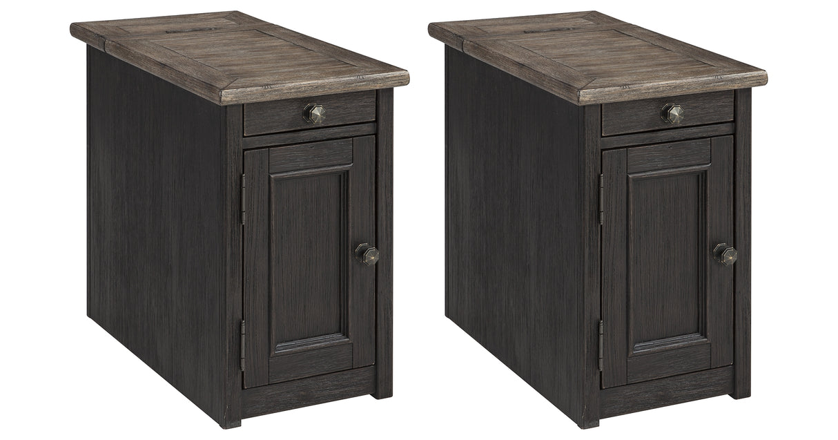 Tyler Creek 2 End Tables in Grayish Brown/Black from Ashley Furniture - Luna Furniture