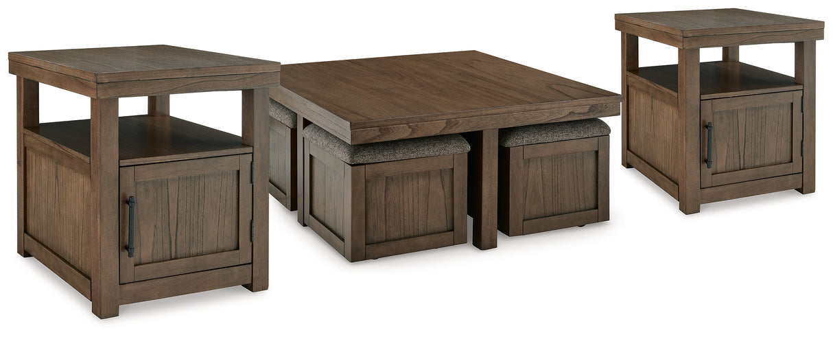 Boardernest Brown Coffee Table and 2 End Tables from Ashley - Luna Furniture