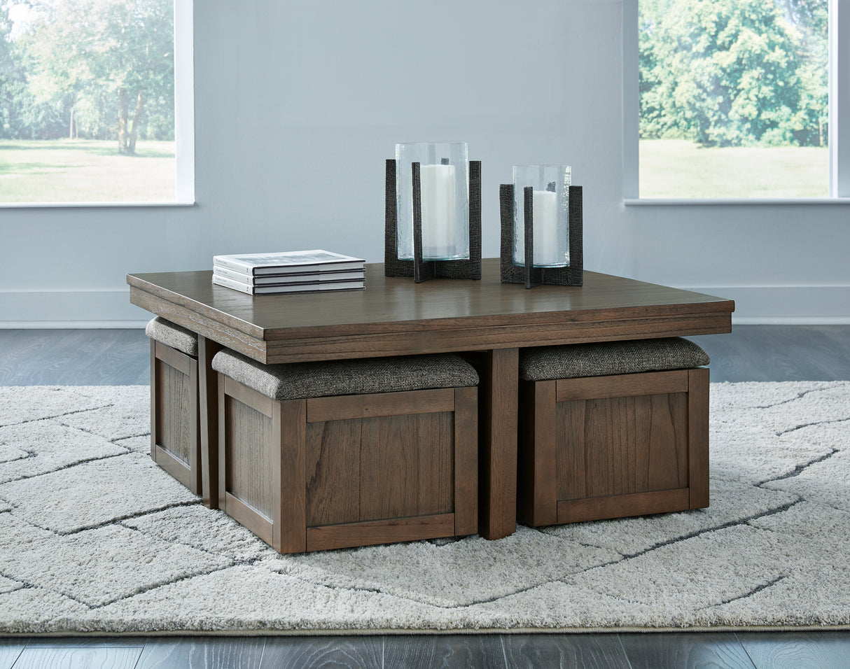 Boardernest Brown Coffee Table and 2 End Tables from Ashley - Luna Furniture