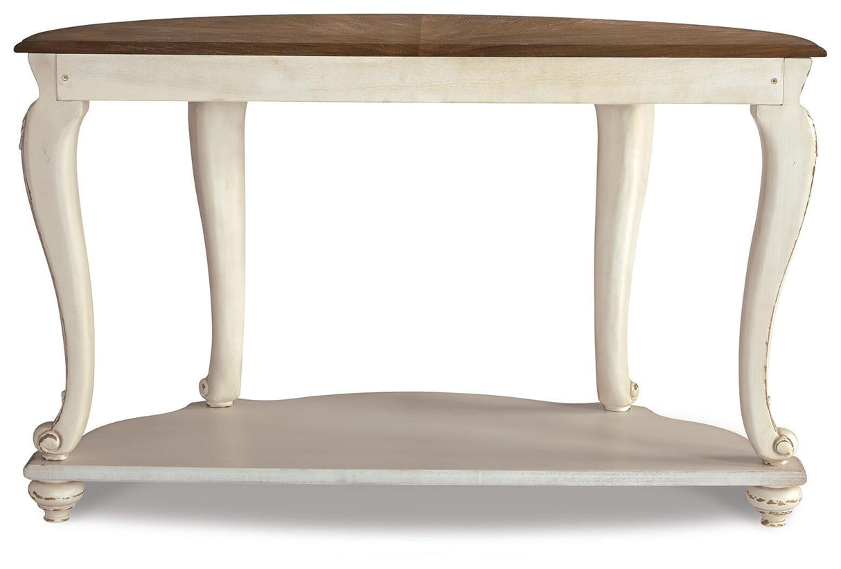 Realyn White/Brown Sofa Table from Ashley - Luna Furniture