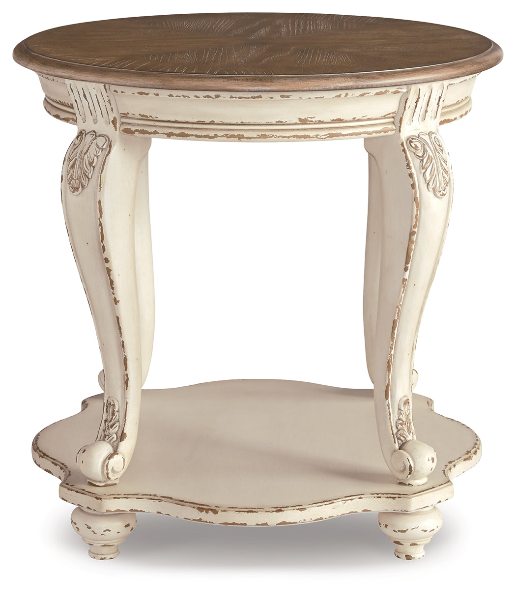 Realyn White/Brown End Table from Ashley - Luna Furniture