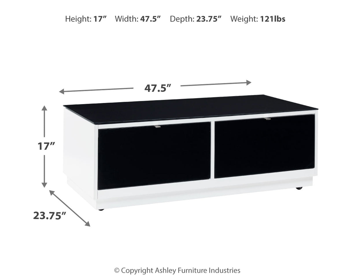 Gardoni White/Black Coffee Table and 2 Chairside End Tables from Ashley Furniture - Luna Furniture