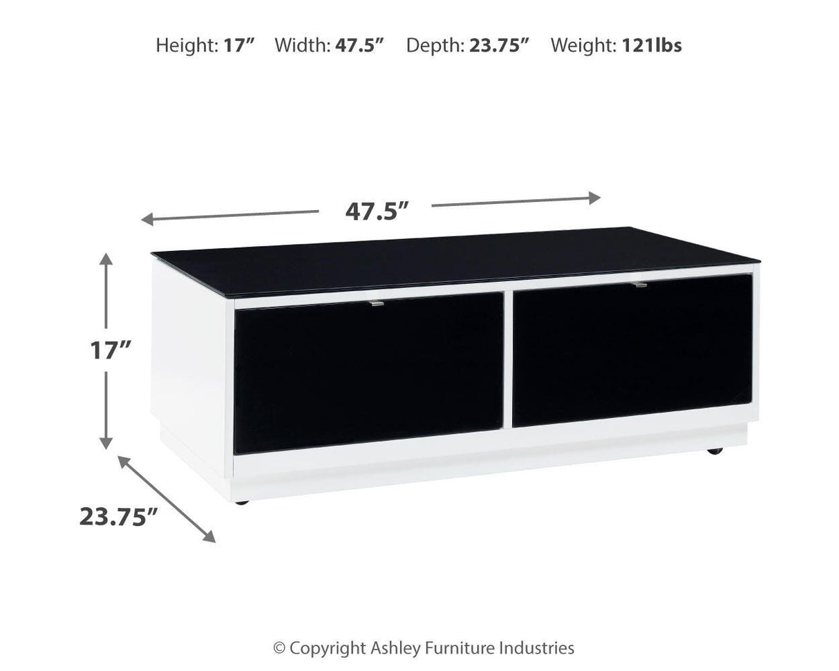Gardoni White/Black Coffee Table and 2 Chairside End Tables from Ashley Furniture - Luna Furniture