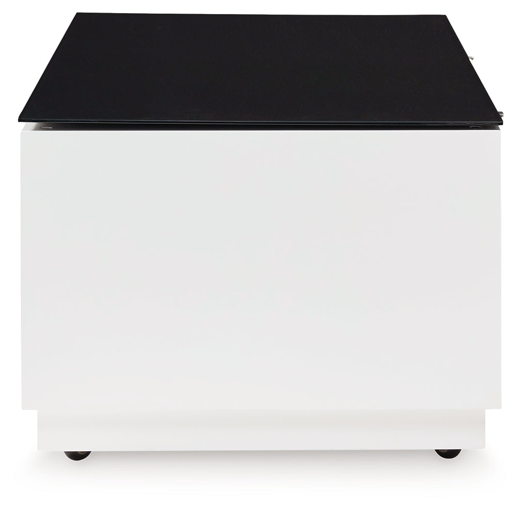 Gardoni White/Black Coffee Table and 2 Chairside End Tables from Ashley Furniture - Luna Furniture