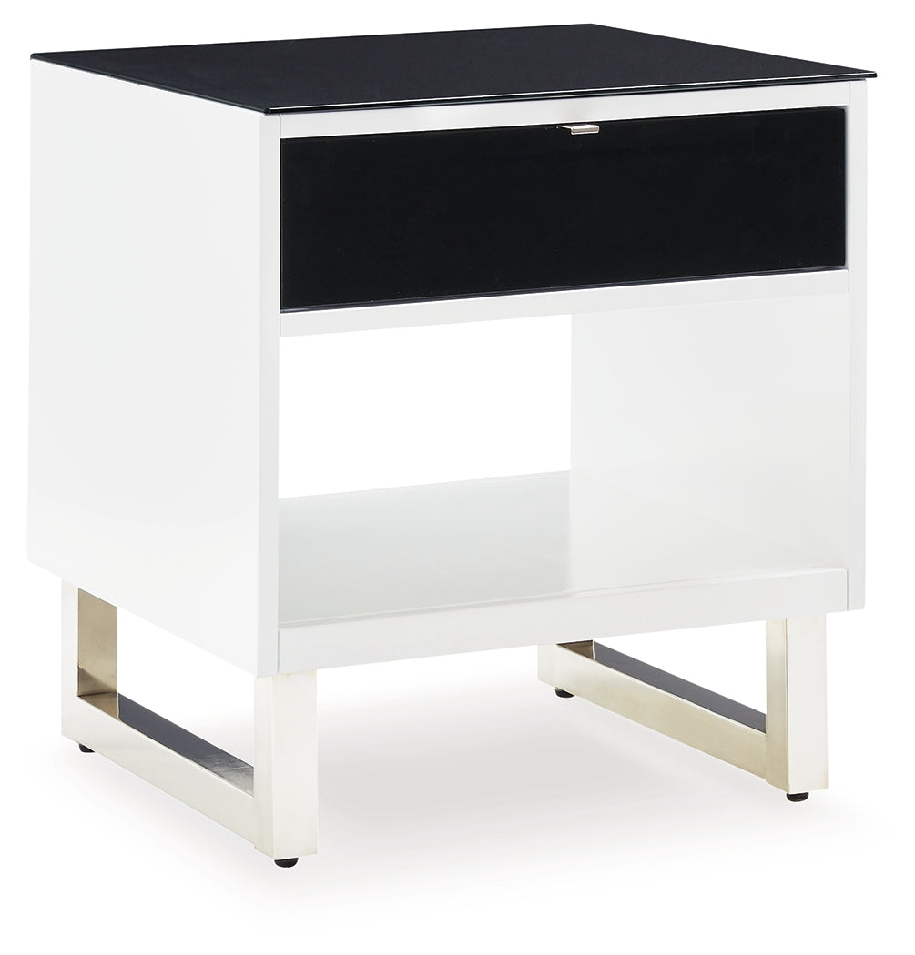 Gardoni White/Black Coffee Table and 2 End Tables from Ashley Furniture - Luna Furniture