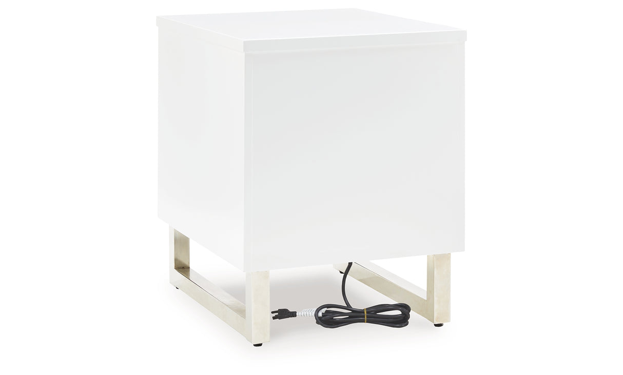 Gardoni White/Black Chairside End Table from Ashley - Luna Furniture