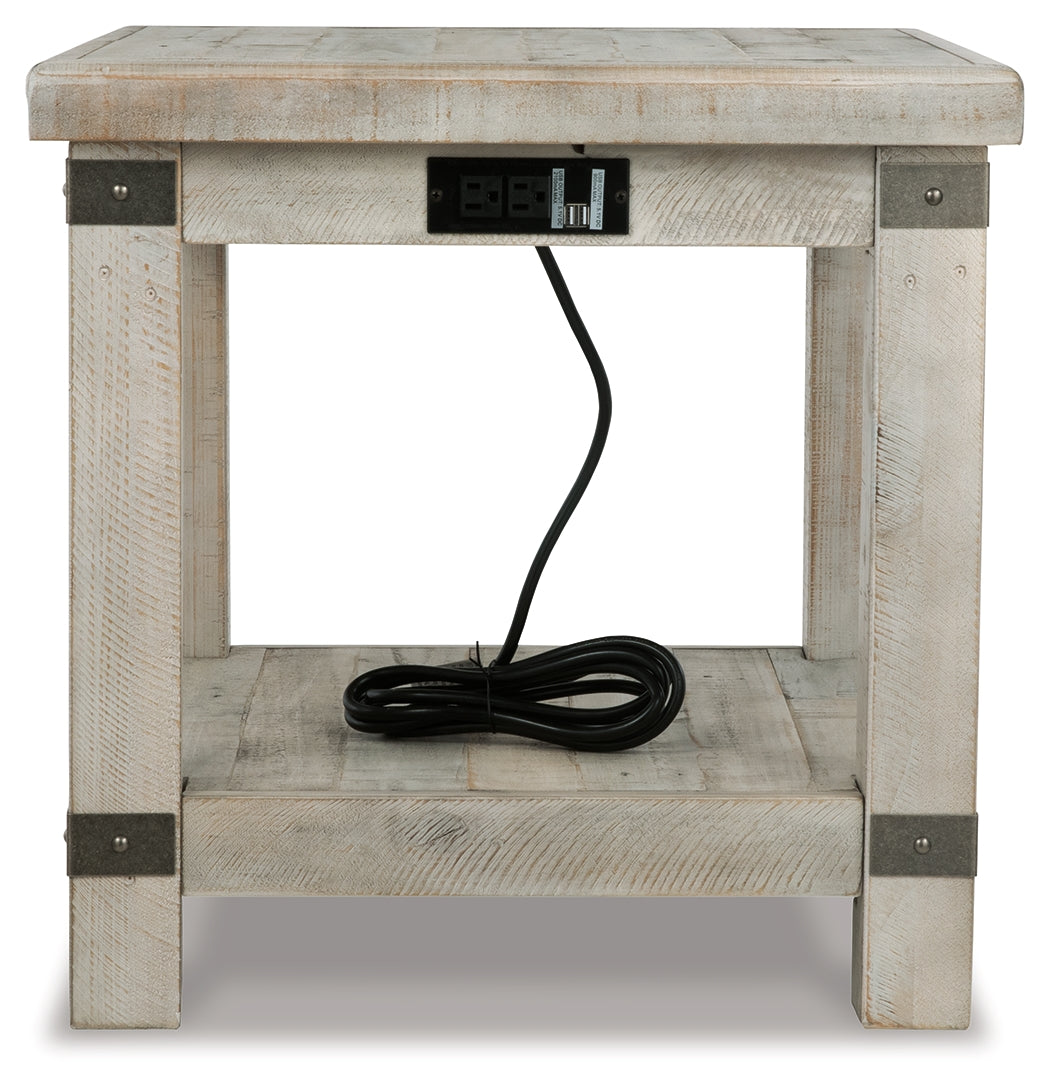 Carynhurst White Wash Gray End Table from Ashley - Luna Furniture