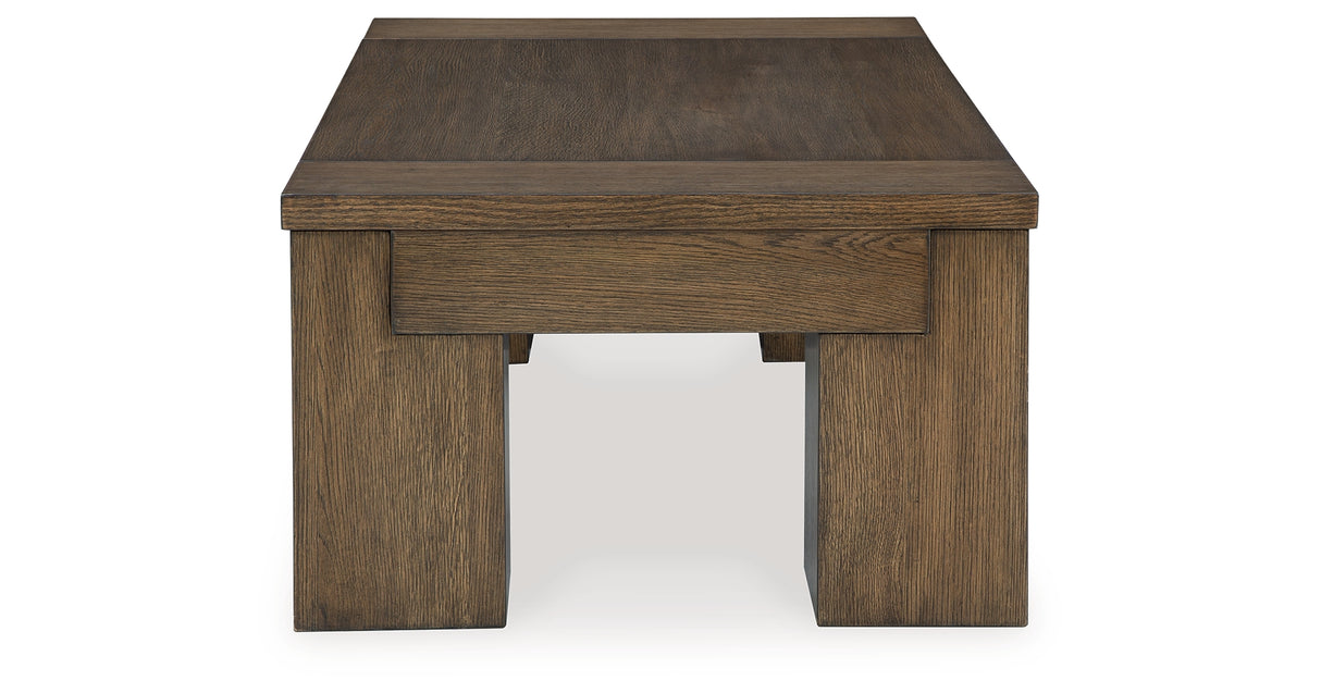 Rosswain Coffee Table with 2 End Tables in Warm Brown from Ashley - Luna Furniture