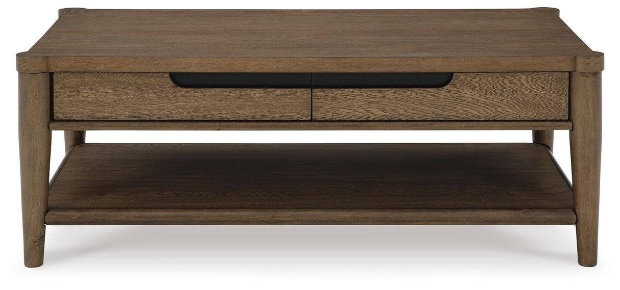 Roanhowe Coffee Table with 1 End Table in Brown from Ashley Furniture - Luna Furniture