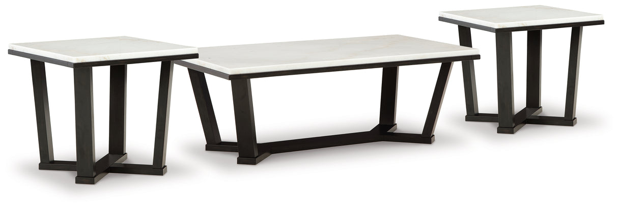 Fostead White/Espresso Coffee Table and 2 Ends from Ashley - Luna Furniture