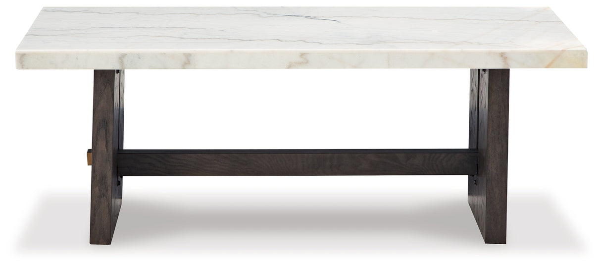 Burkhaus White/Dark Brown Coffee Table and 2 End Tables Set from Ashley - Luna Furniture