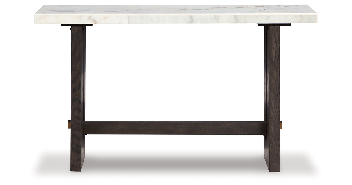 Burkhaus White/Dark Brown Sofa Table from Ashley Furniture - Luna Furniture