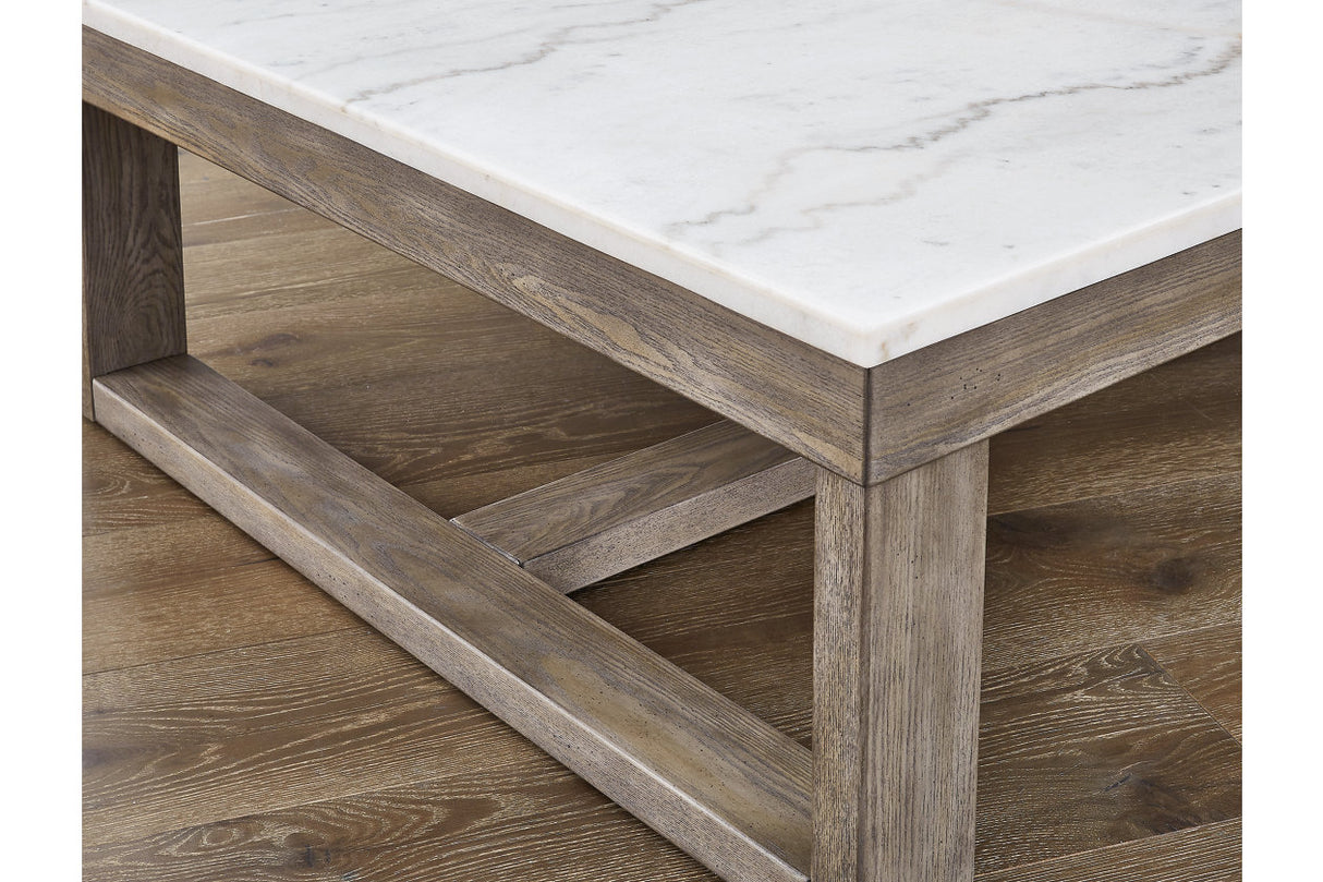 Loyaska Brown/Ivory Coffee Table and 2 End Tables from Ashley - Luna Furniture