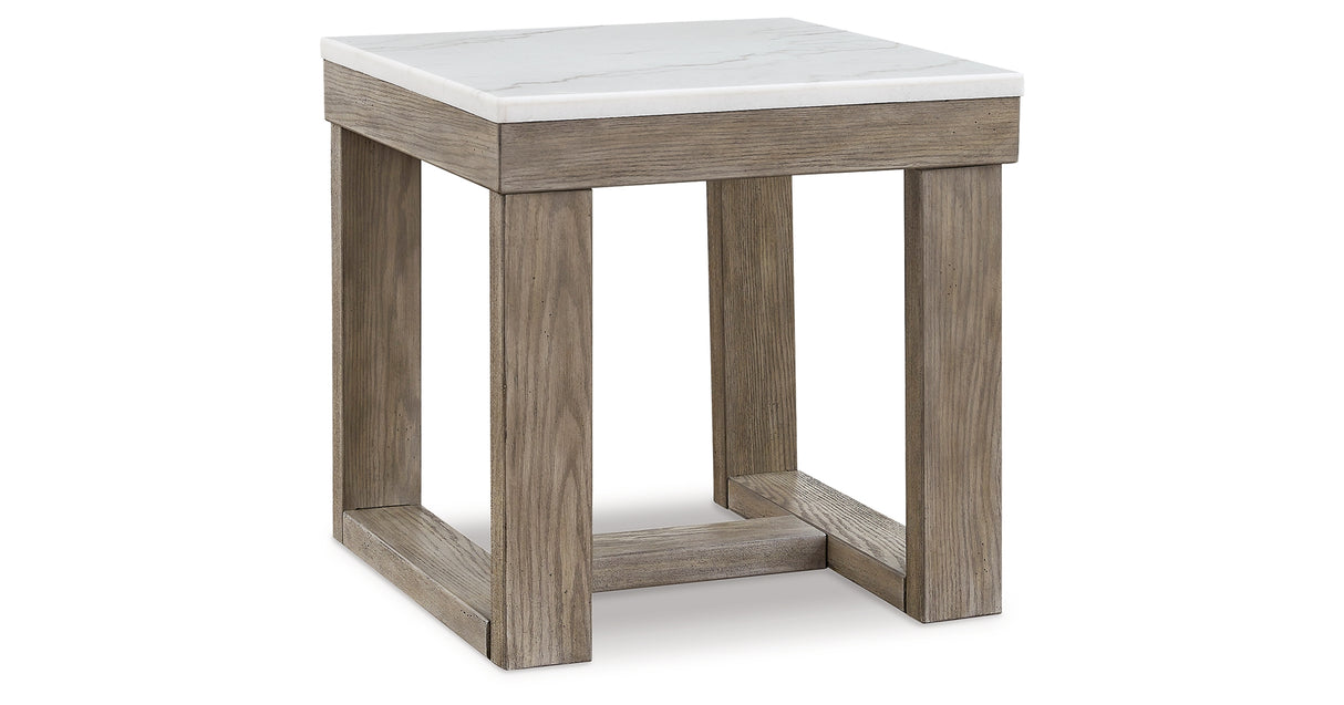 Loyaska Brown/Ivory End Table from Ashley - Luna Furniture