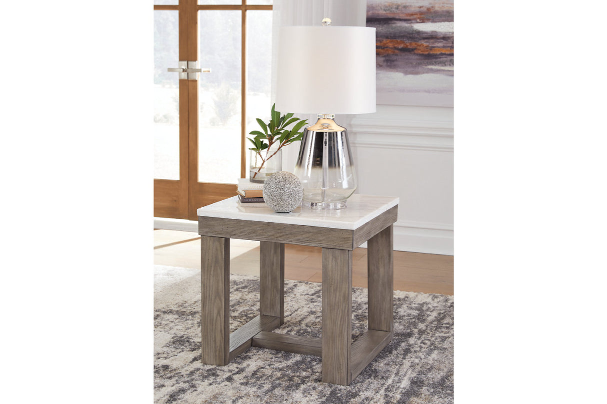Loyaska Brown/Ivory Coffee Table and 2 End Tables from Ashley - Luna Furniture