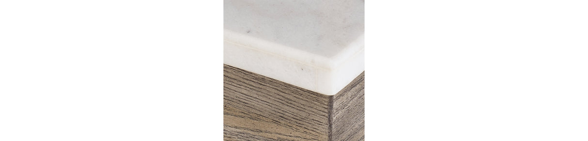 Loyaska Brown/Ivory End Table from Ashley - Luna Furniture