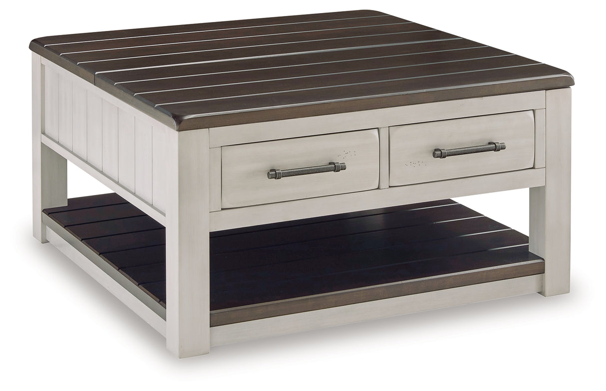 Darborn Gray/Brown Lift-top Coffee Table and 2 Chairside End Tables from Ashley - Luna Furniture