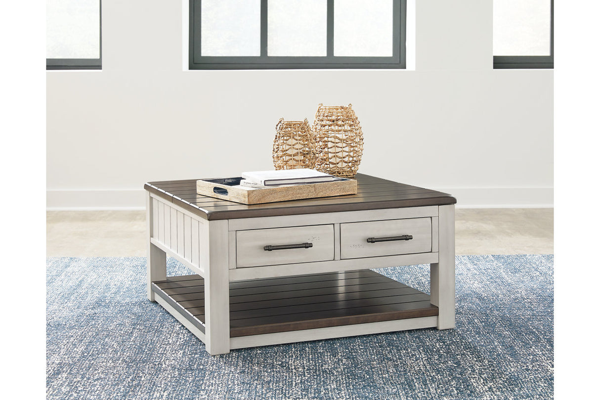 Darborn Gray/Brown Lift-top Coffee Table and 2 Chairside End Tables from Ashley - Luna Furniture