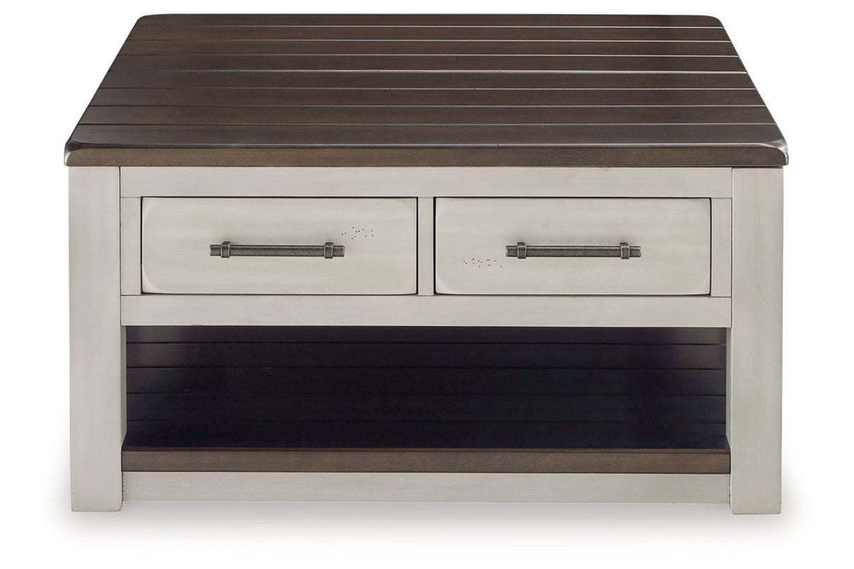 Darborn Gray/Brown Lift-top Coffee Table and 2 Chairside End Tables from Ashley - Luna Furniture