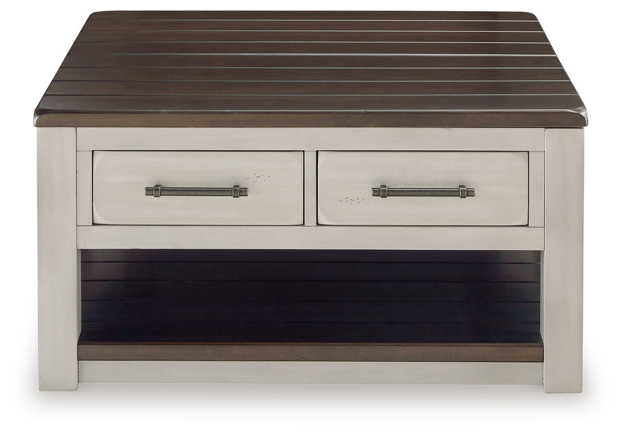 Darborn Gray/Brown Lift-top Coffee Table and 2 Chairside End Tables from Ashley - Luna Furniture