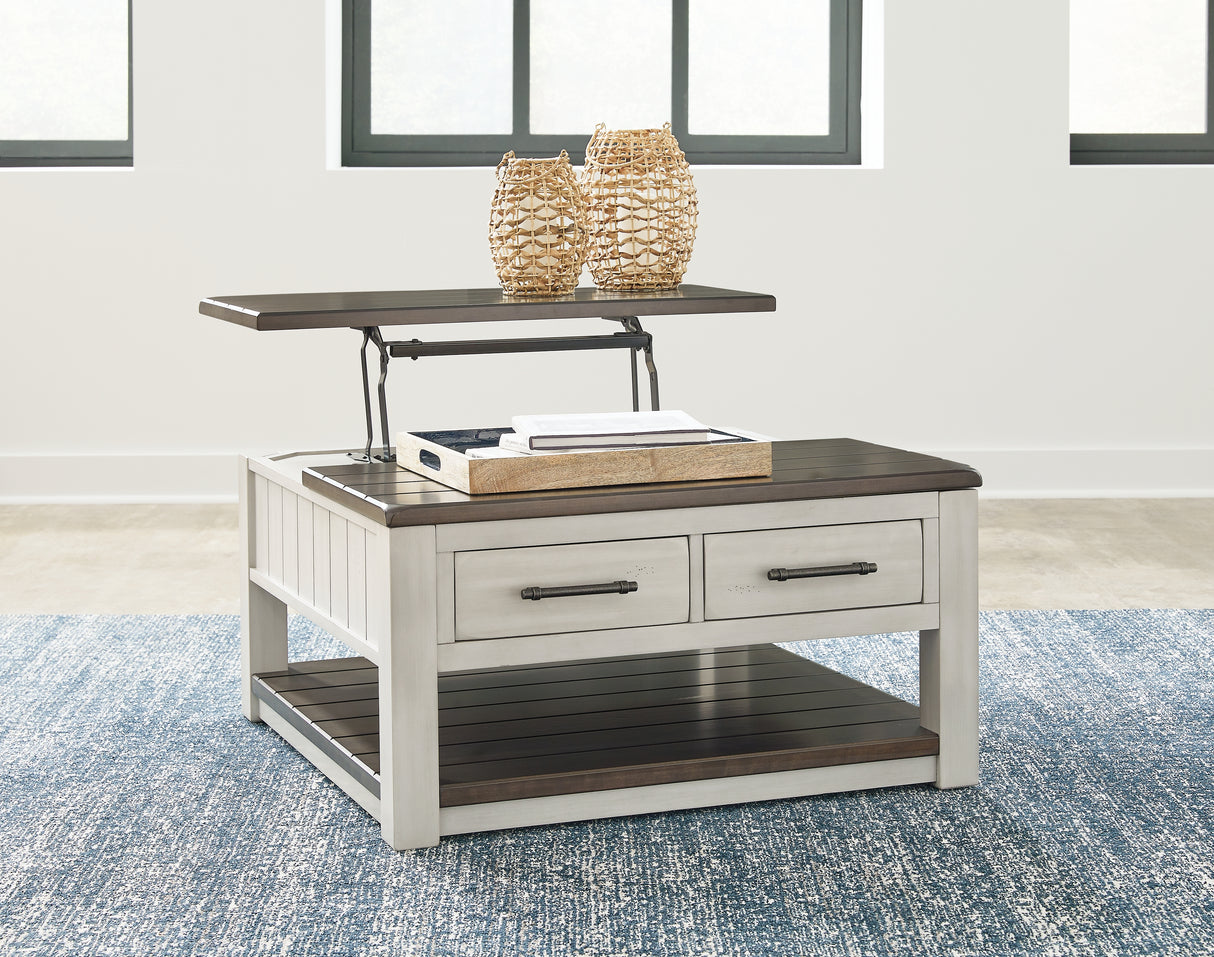 Darborn Gray/Brown Lift-top Coffee Table and 2 Chairside End Tables from Ashley - Luna Furniture
