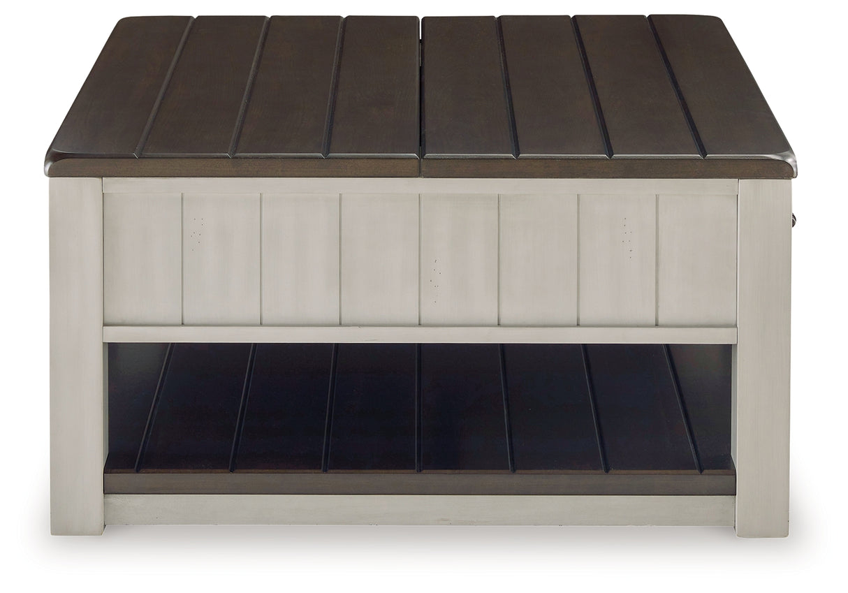 Darborn Gray/Brown Lift-top Coffee Table and 2 Chairside End Tables from Ashley - Luna Furniture