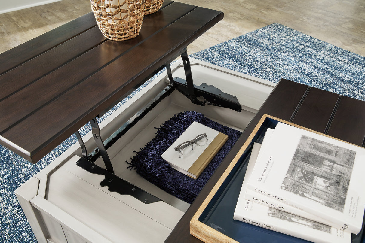 Darborn Gray/Brown Lift-top Coffee Table and 2 Chairside End Tables from Ashley - Luna Furniture