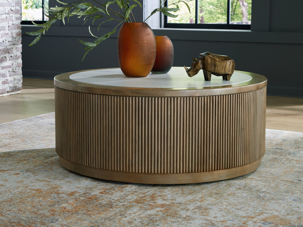 Camdill Light Brown/White Coffee Table from Ashley - Luna Furniture