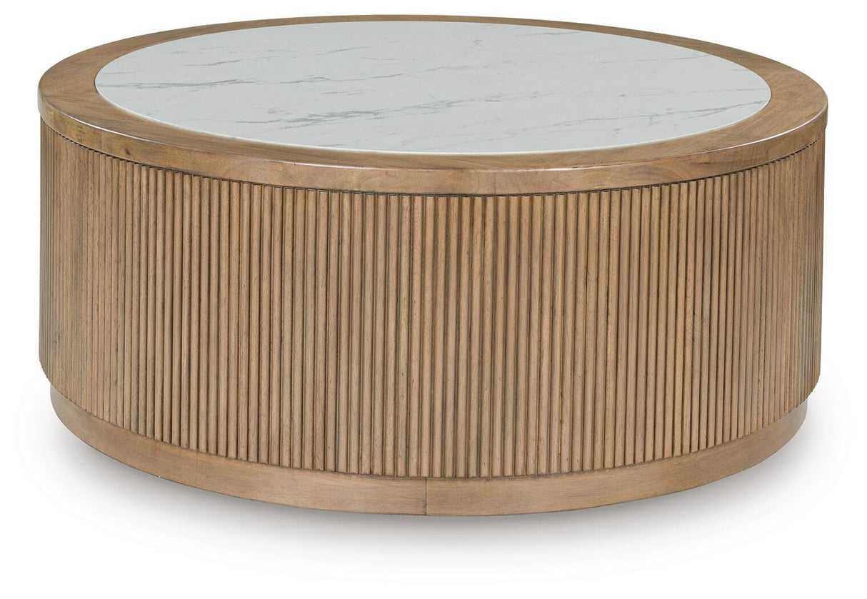 Camdill Light Brown/White Coffee Table from Ashley - Luna Furniture