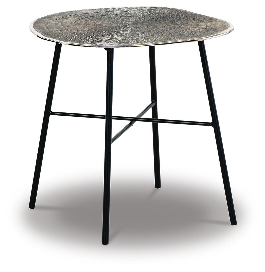 Laverford Chrome/Black End Table from Ashley - Luna Furniture