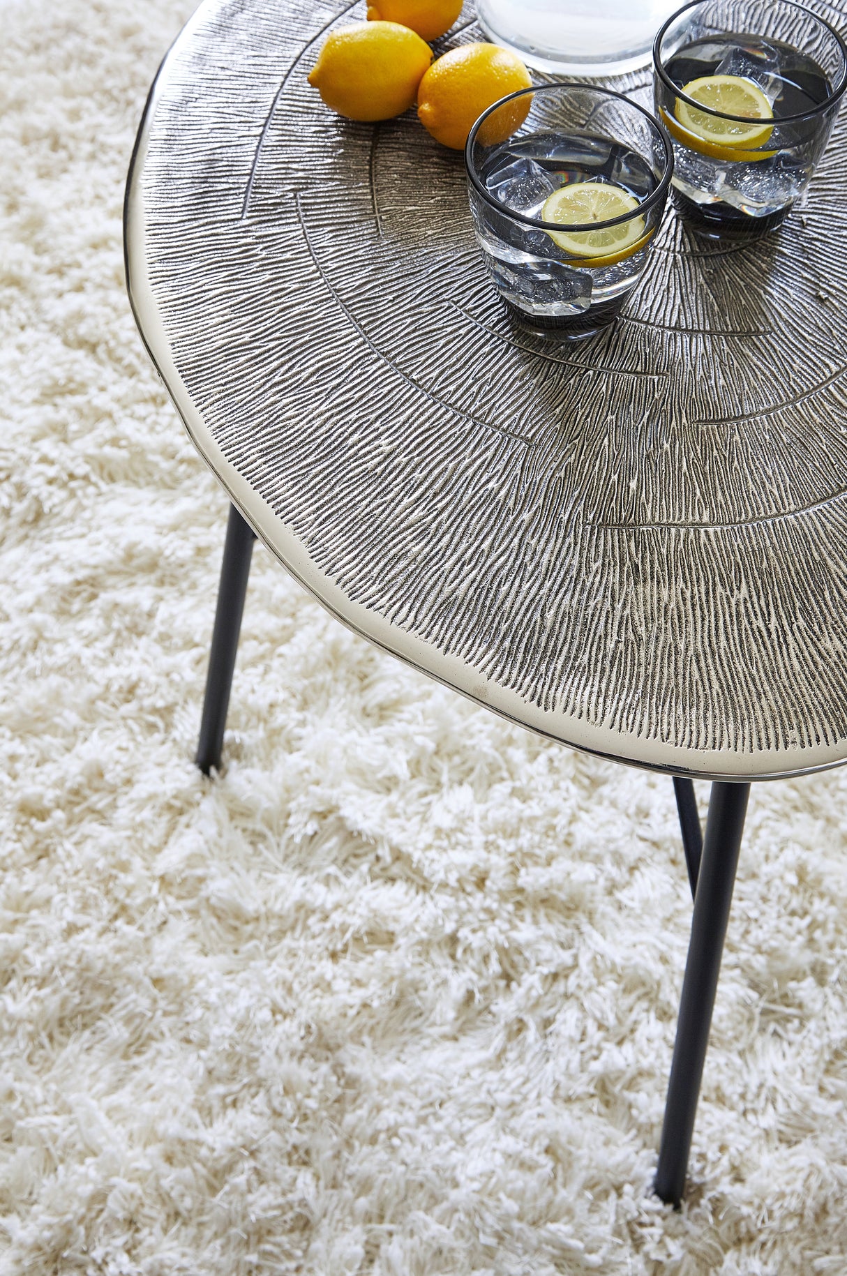 Laverford Chrome/Black End Table from Ashley - Luna Furniture