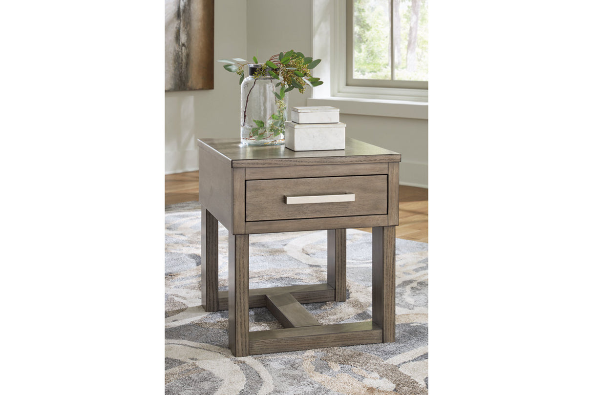Loyaska Grayish Brown/White Lift-top Coffee Table and 2 End Tables from Ashley - Luna Furniture