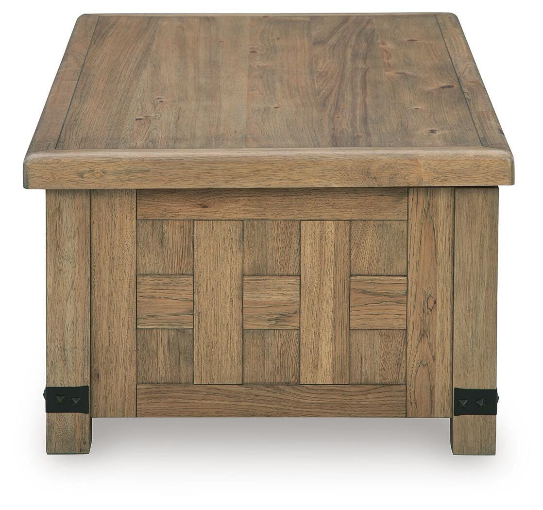 Ridgester Light Brown Lift-Top Coffee Table from Ashley - Luna Furniture