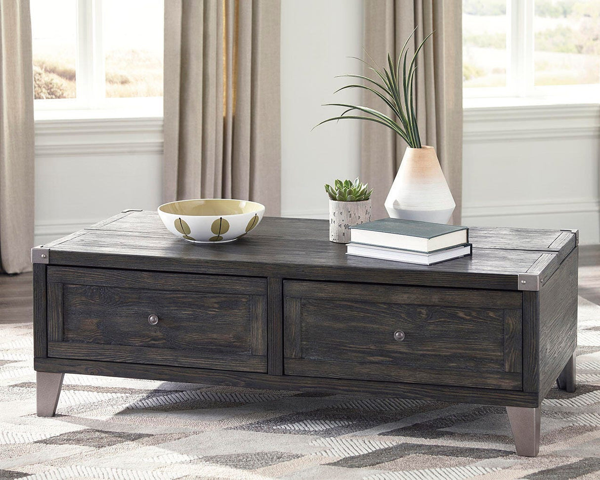 Todoe Dark Gray Coffee Table and 2 End Tables from Ashley Furniture - Luna Furniture