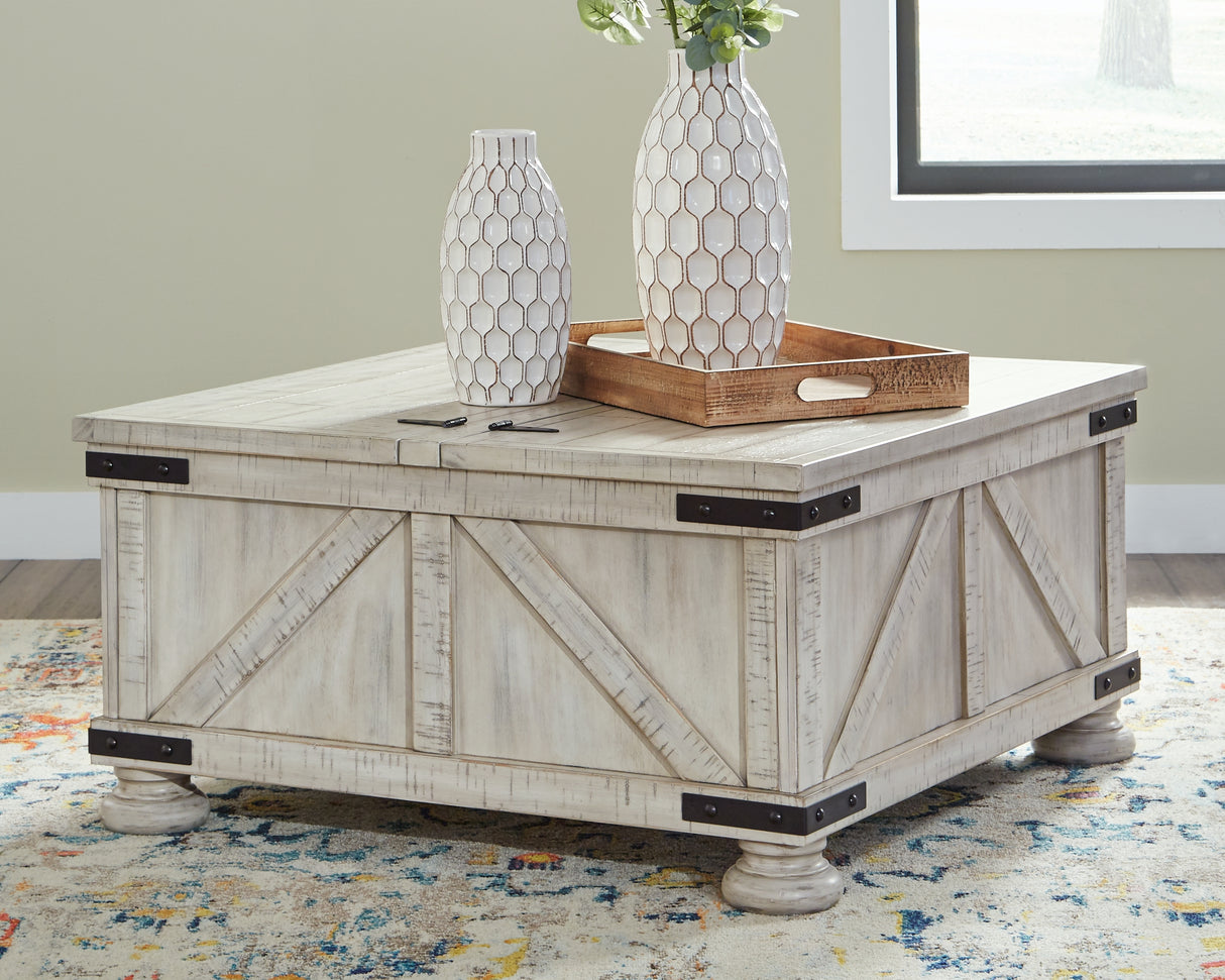 Carynhurst Whitewash Coffee Table from Ashley - Luna Furniture