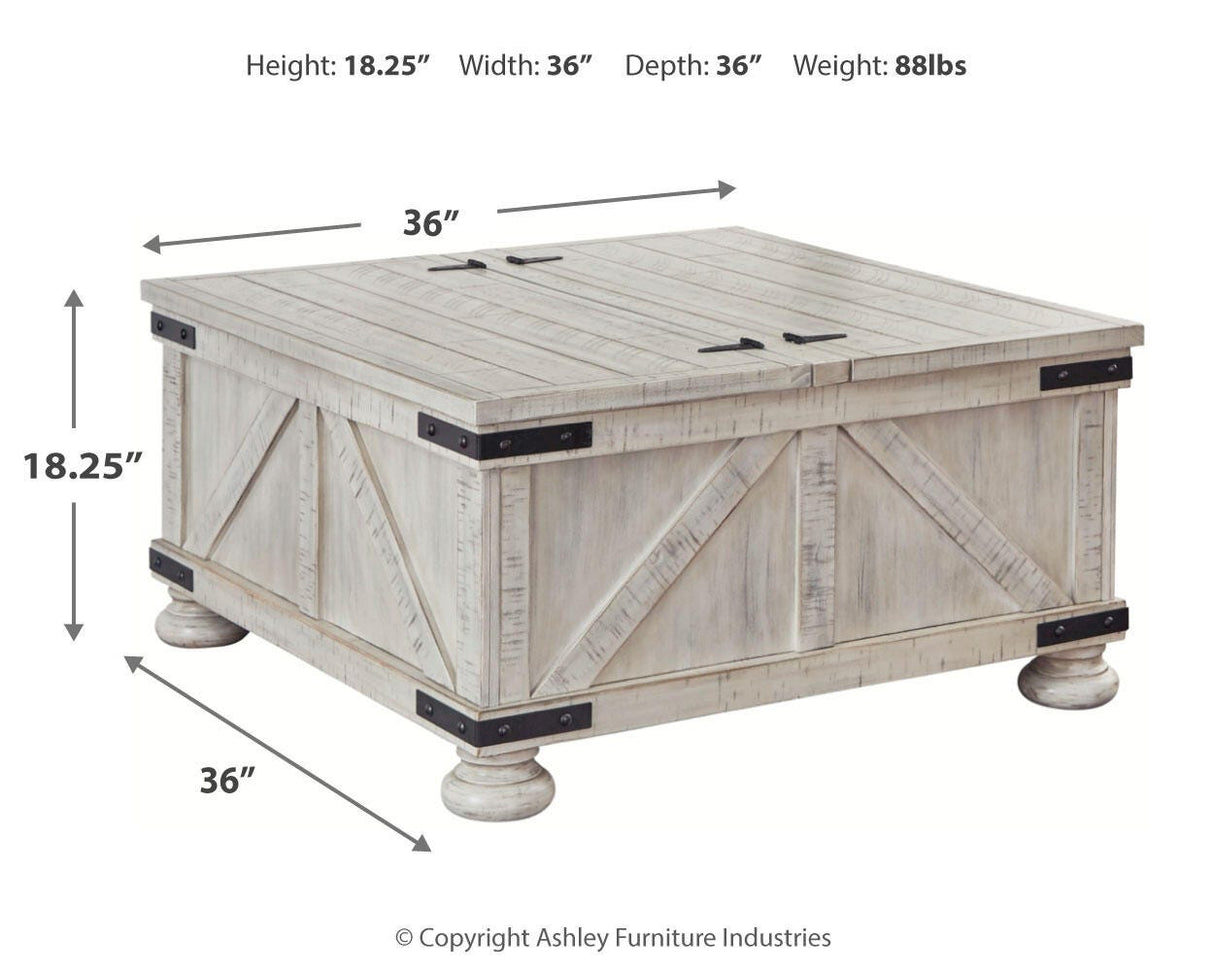 Carynhurst Whitewash Coffee Table from Ashley Furniture - Luna Furniture