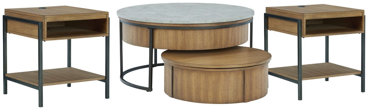 Fridley Brown/Black Coffee Table and 2 End Tables from Ashley - Luna Furniture