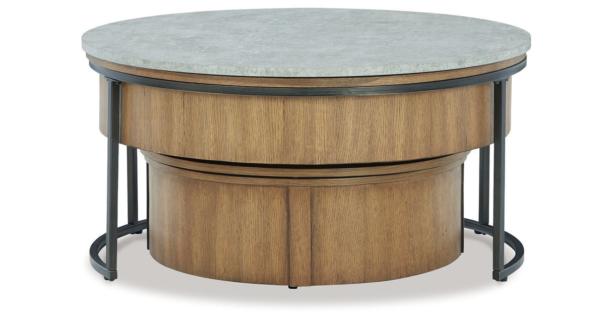 Fridley Gray/Brown/Black Nesting Coffee Table from Ashley Furniture - Luna Furniture