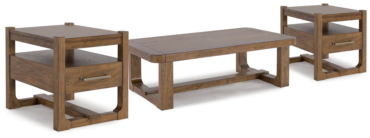 Cabalynn Light Brown Coffee Table and 2 End Tables from Ashley Furniture - Luna Furniture